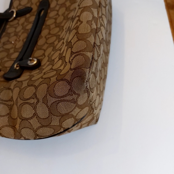 Coach Taylor Signature "C" All Tote/Satchel Bag/Purse Khakis & Brown - Picture 14 of 16